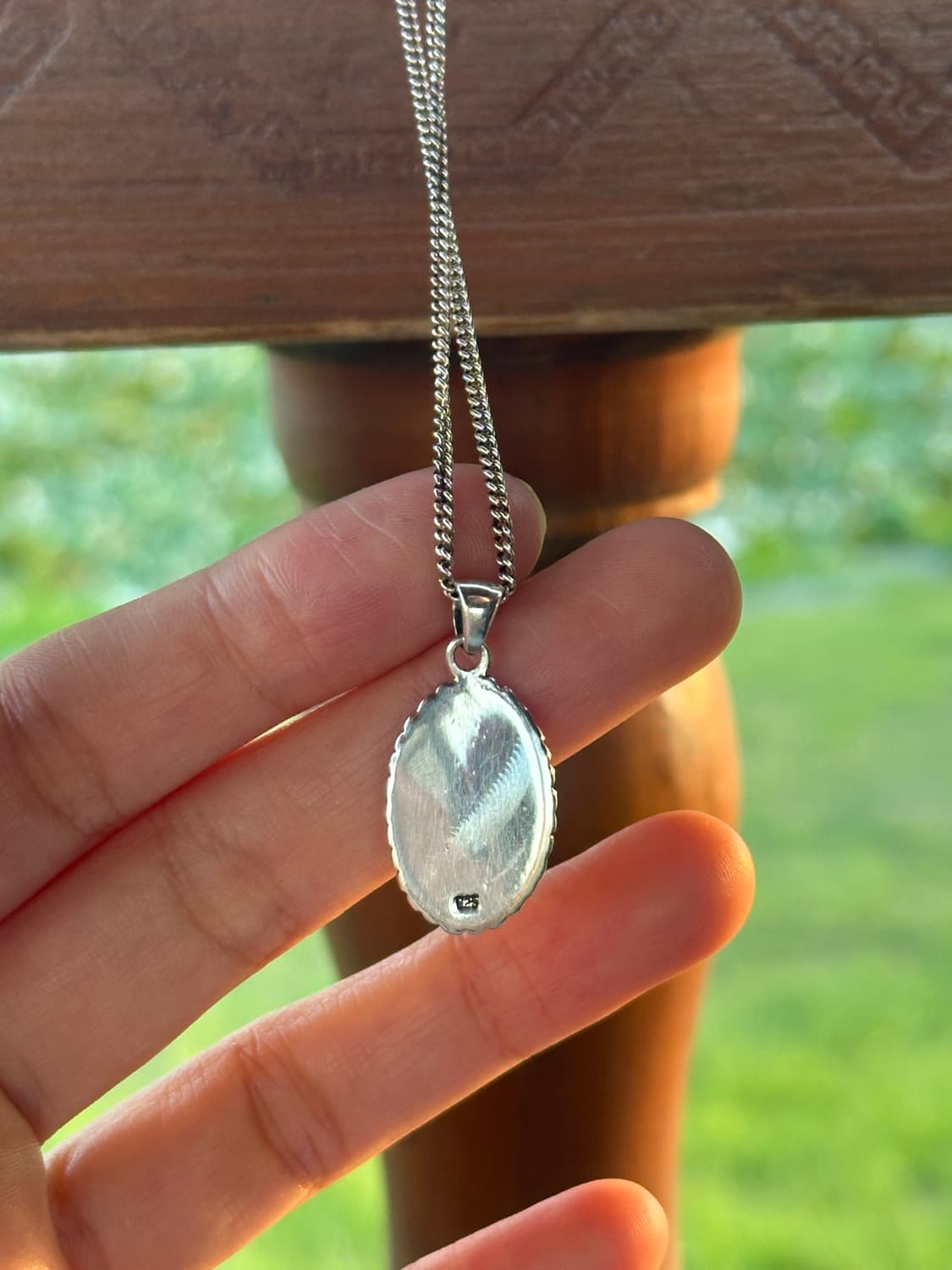 Turquoise Shield Oval 925Silver Necklac  상품이미지5
