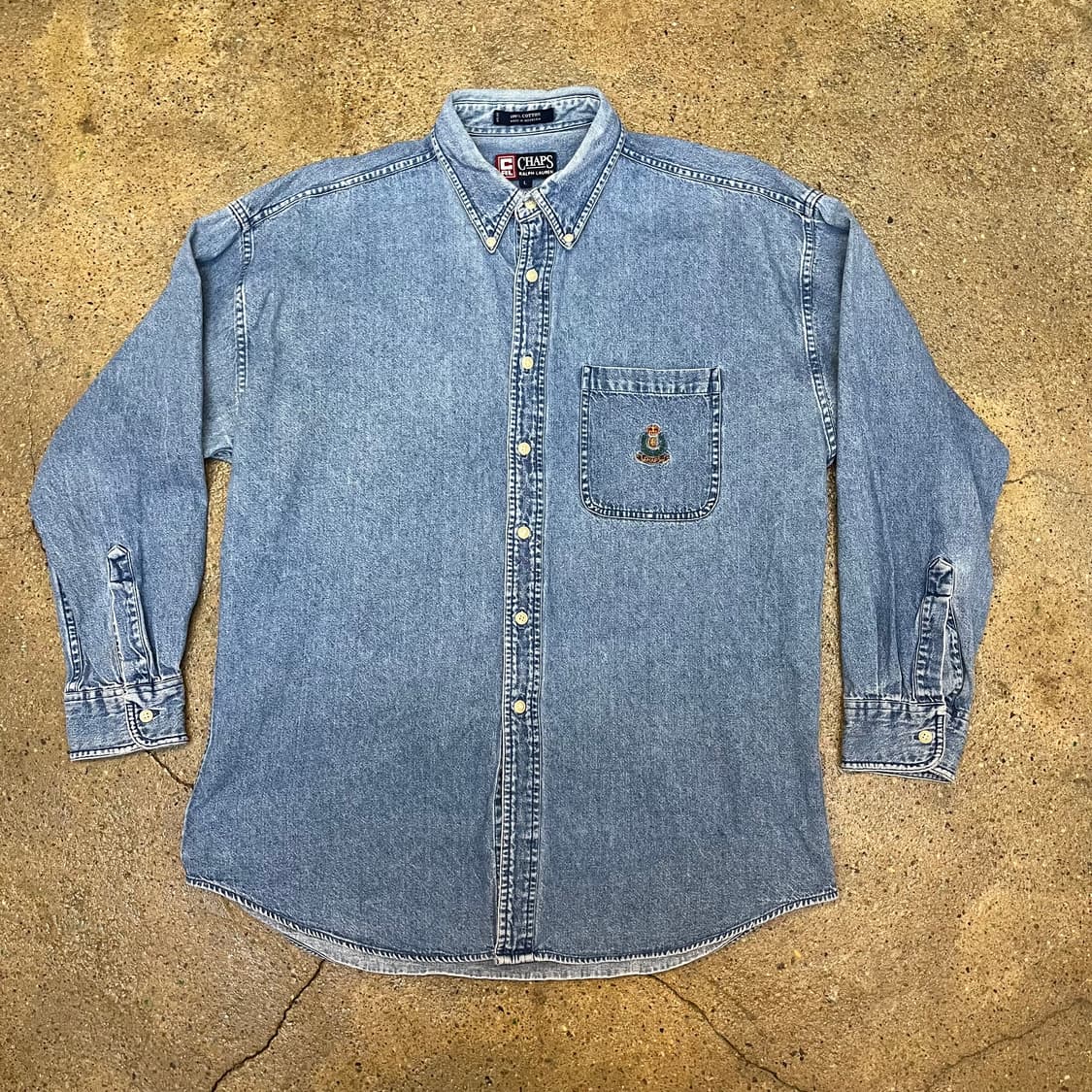 미국 빈티지 CHAPS 챕스 데님 셔츠 남방 긴팔 상품이미지1