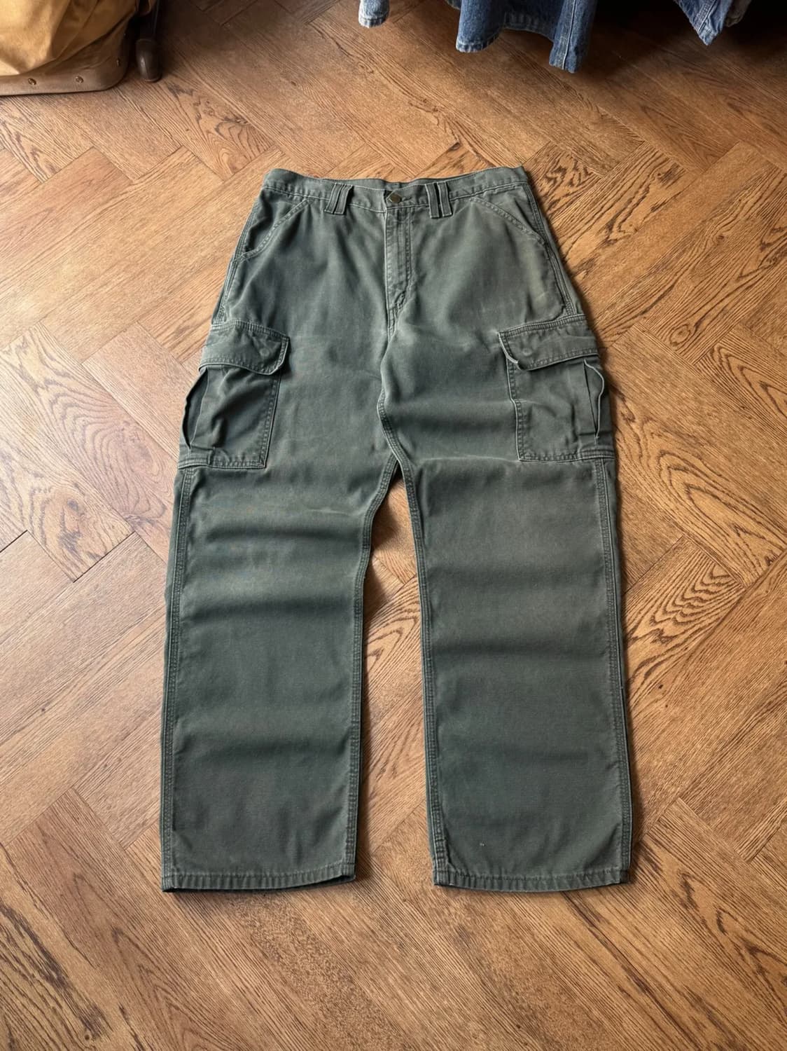 [32]00's 칼하트 B114 올리브그린 캔버스 카고팬츠 상품이미지1