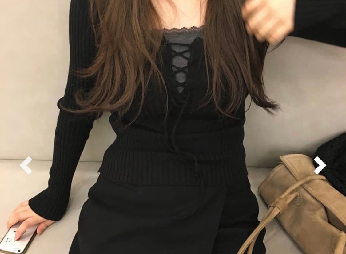 아워캐비넷 리본 골지 니트 새상품 애즈온 쓰리타임즈 상품이미지3