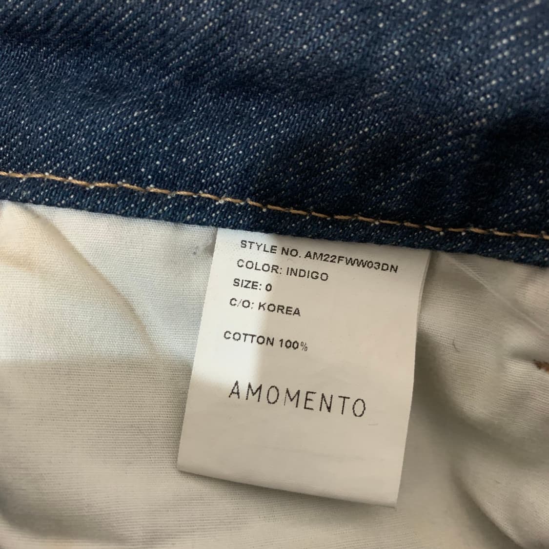 0 아모멘토 22 세미 와이드핏 데님 청바지 상품이미지5