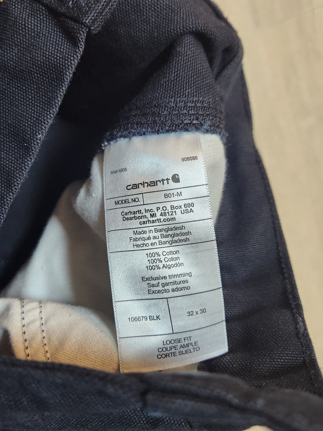 칼하트 b01 블랙 (32/30) 상품이미지7