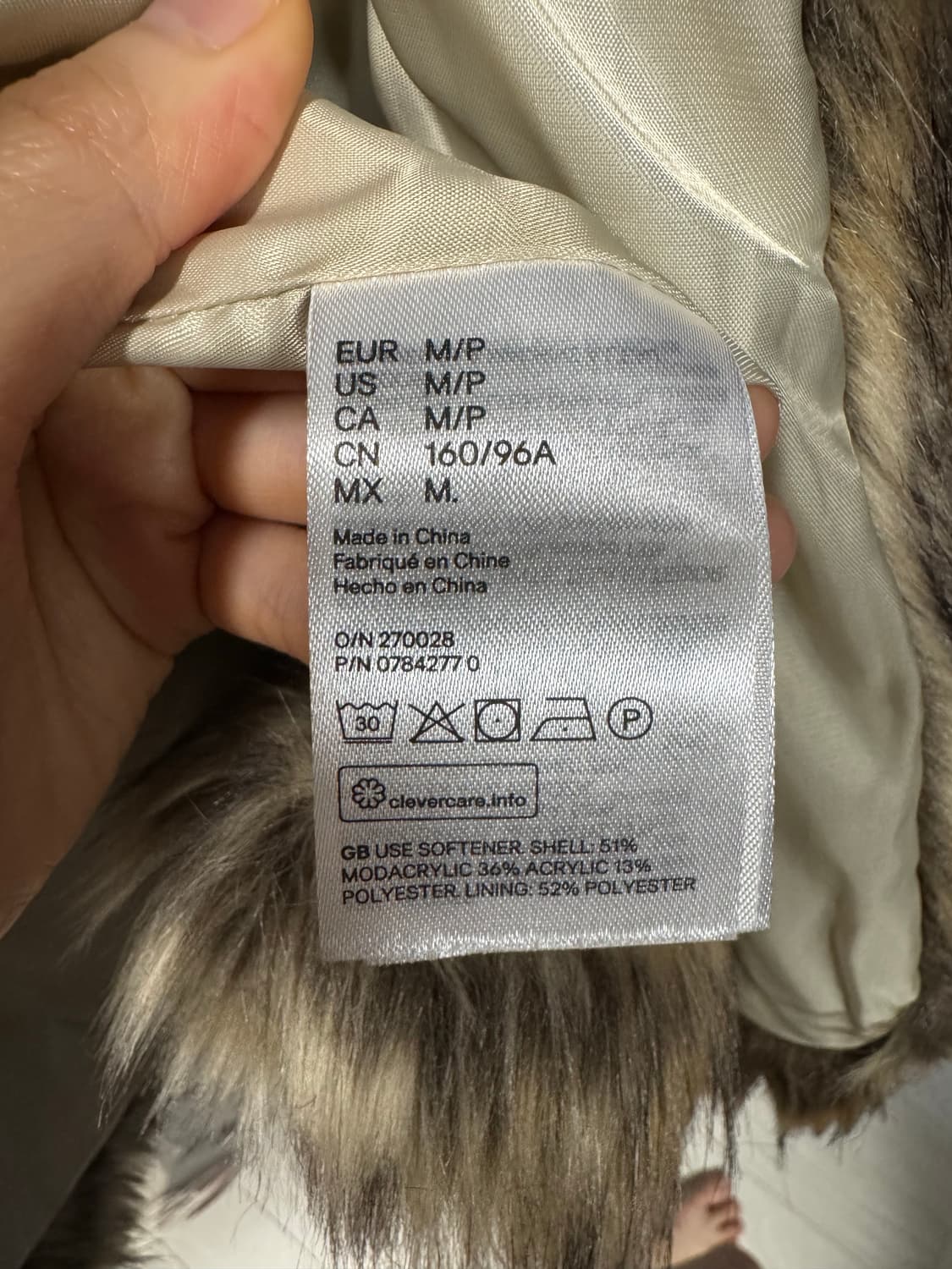 H&M 브라운 퍼 코트 상품이미지4