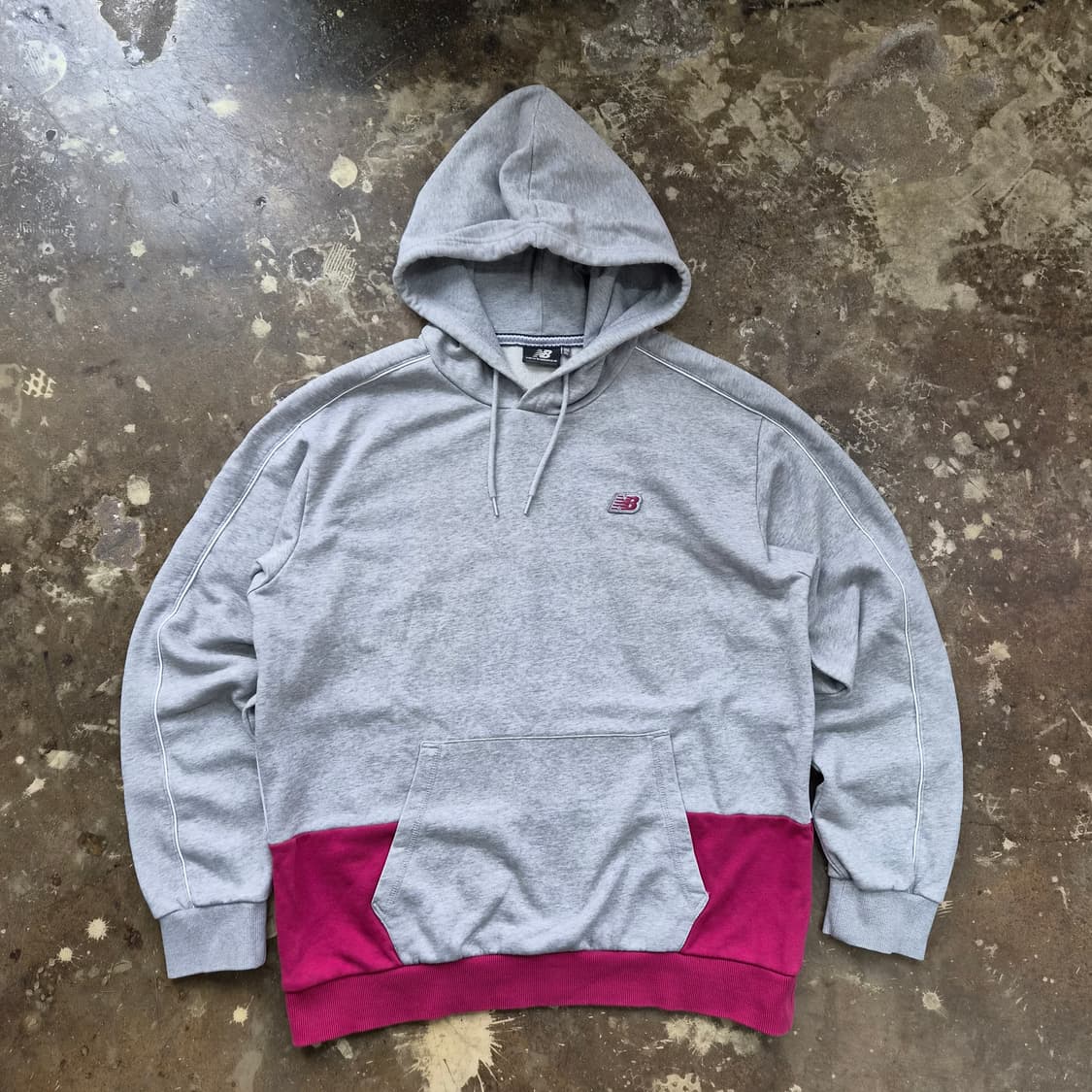 XL) 뉴발란스 컬러블록 후드티 후드 티셔츠 상품이미지1