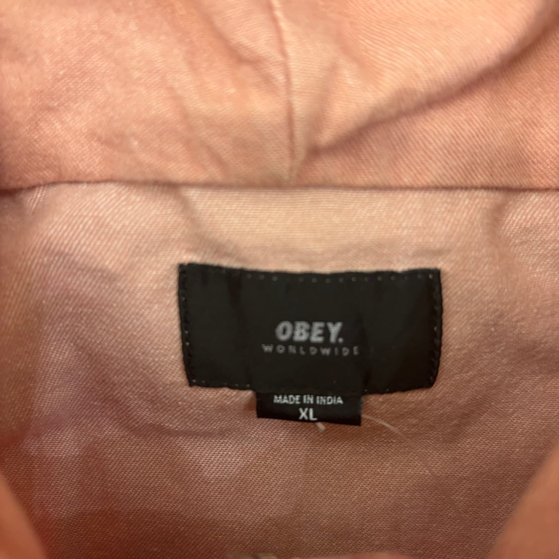 오베이 스몰로고 핑크 코튼 아노락 상품이미지3