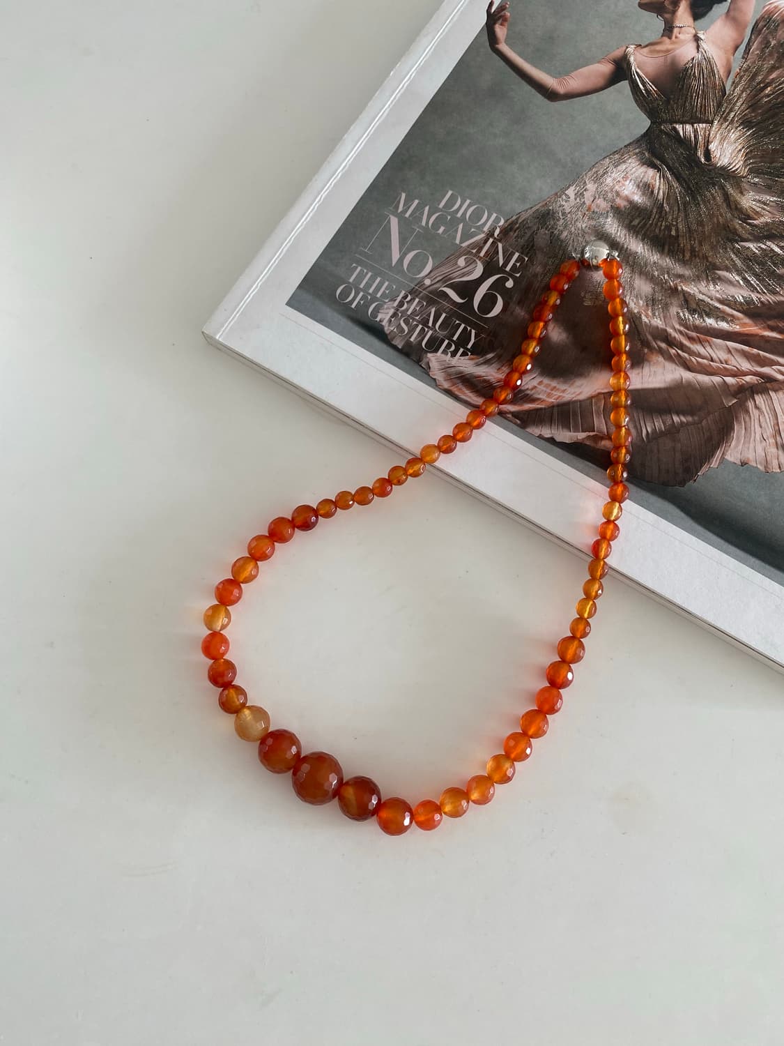 빈티지 카넬리언 비드 네크리스 목걸이 원석 상품이미지2