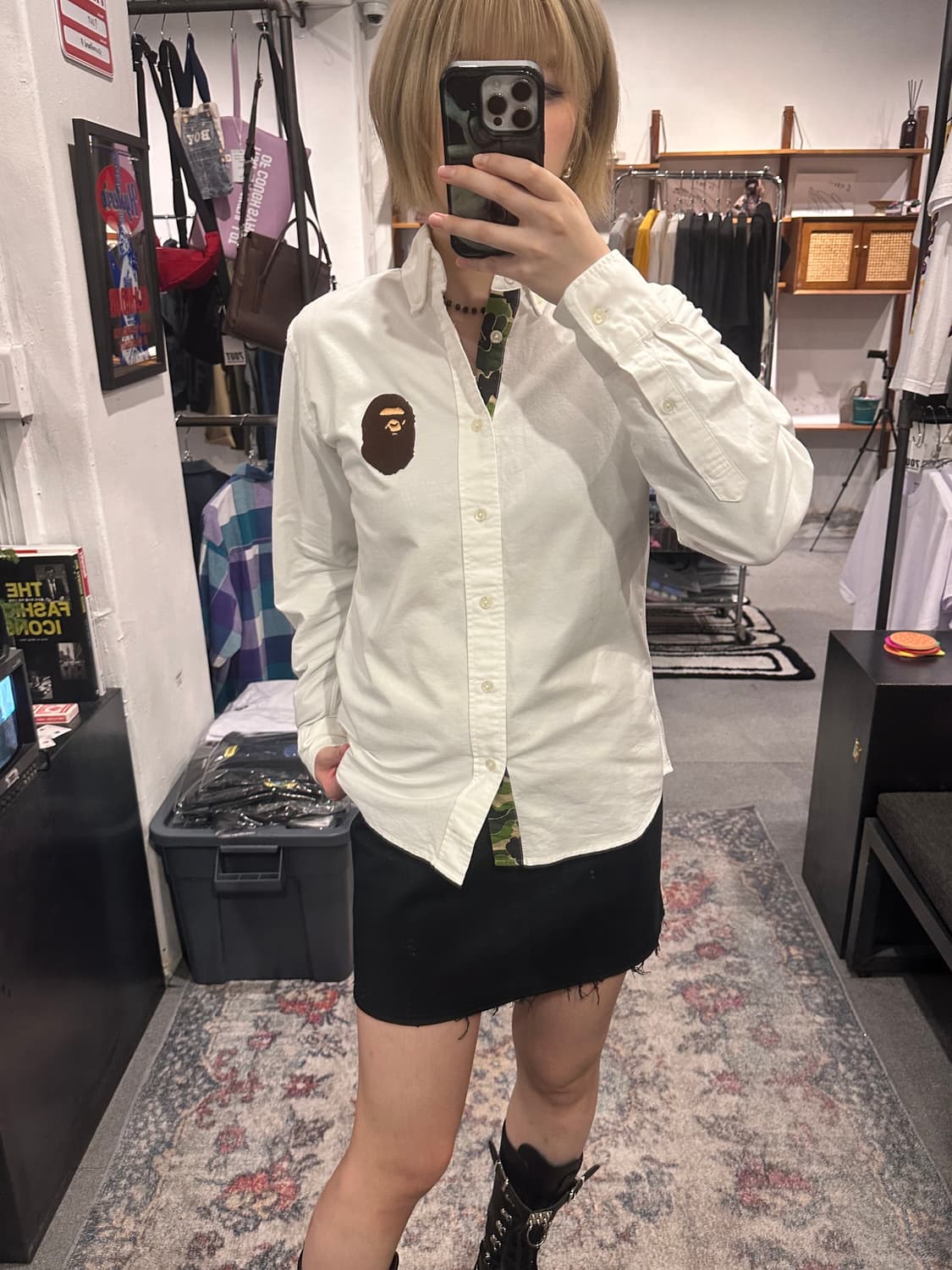 베이프 A BATHING APE Ape Head Oxford Shirt 상품이미지3