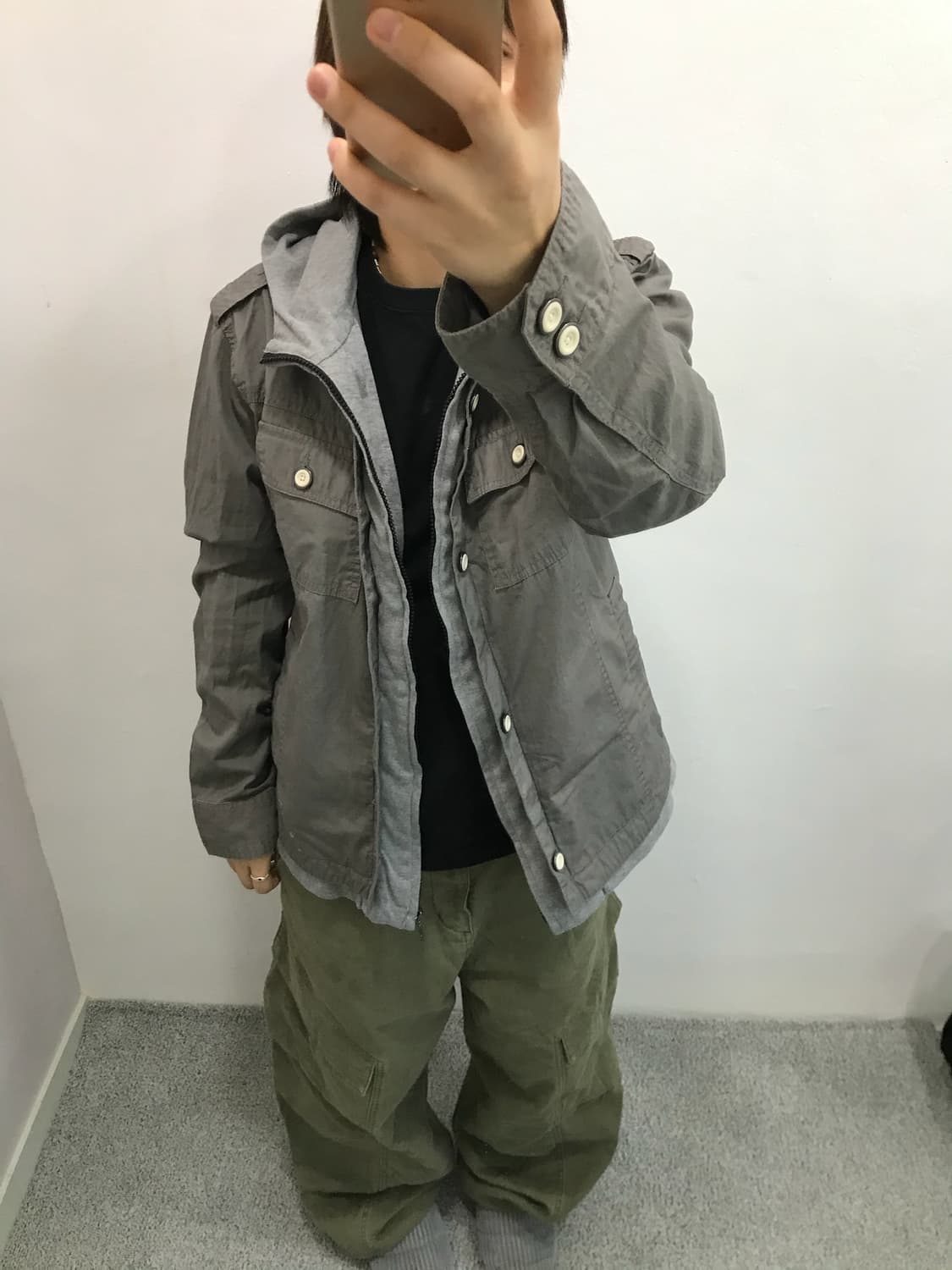 Create Barefoot 버튼 후드 집업 자켓 상품이미지2