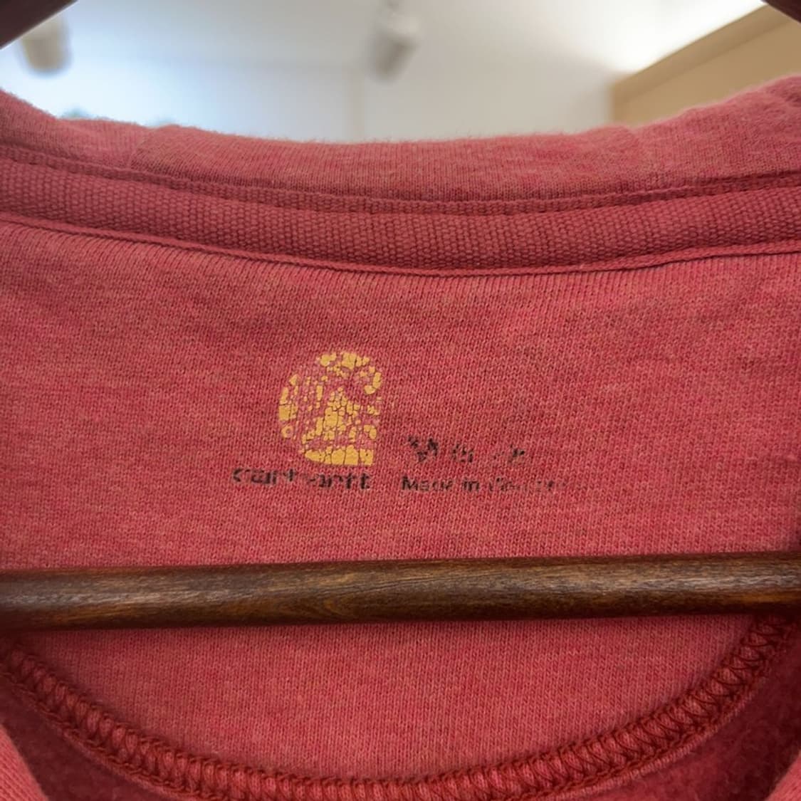 칼하트 빈티지 레트로 더티핑크 반집업 후드티 M C09456 상품이미지5