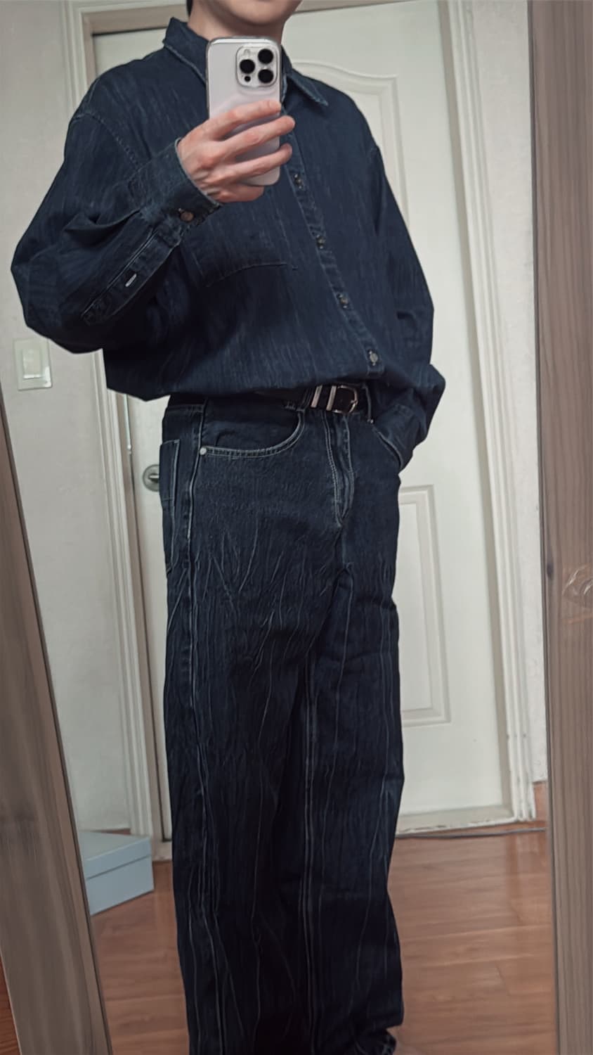 엘무드 - 타임리스 데님 셔츠 (인디고/44) *새상품* 상품이미지7