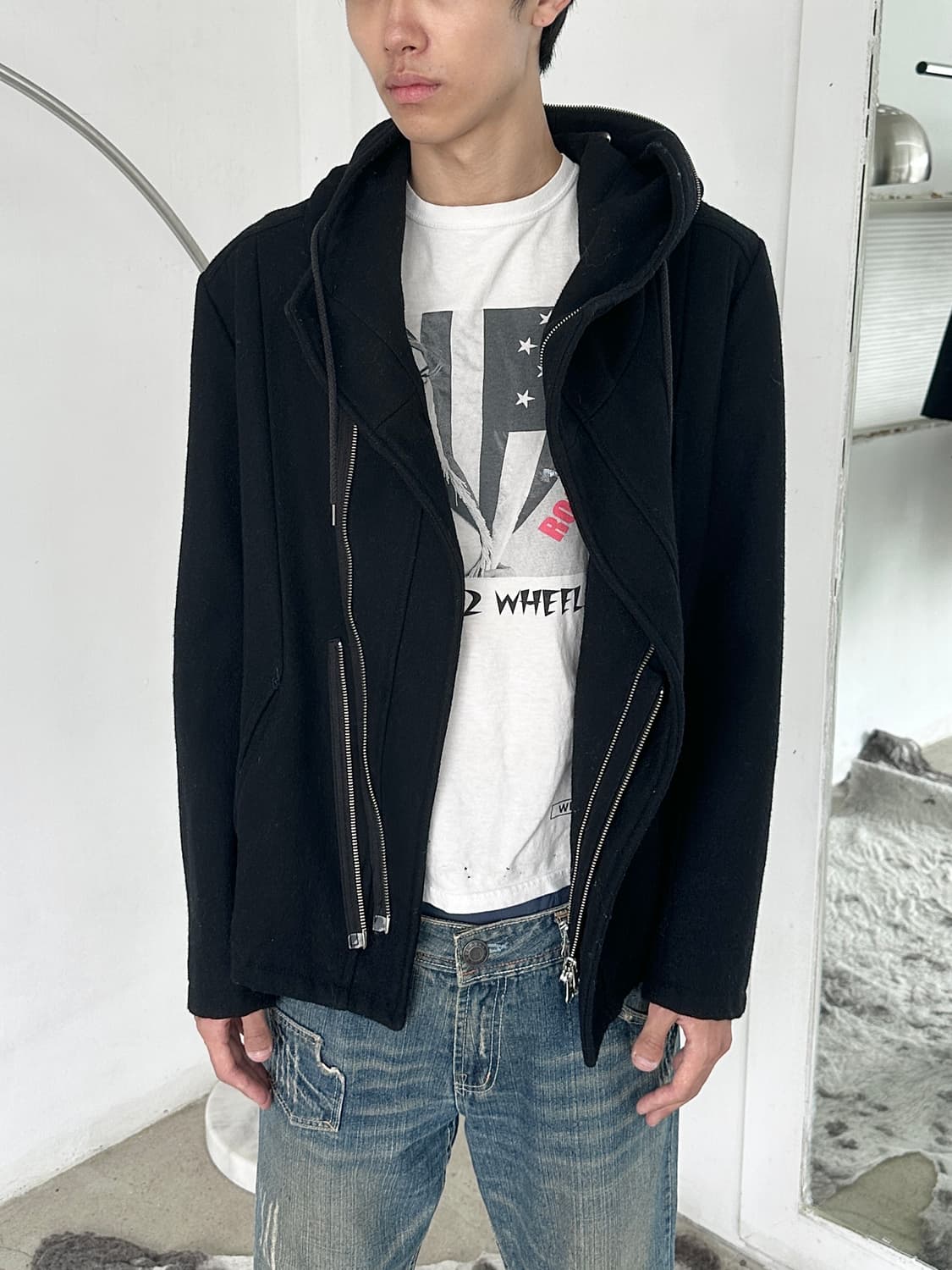 토네이도 마트 하이넥 울 후드 자켓 상품이미지1