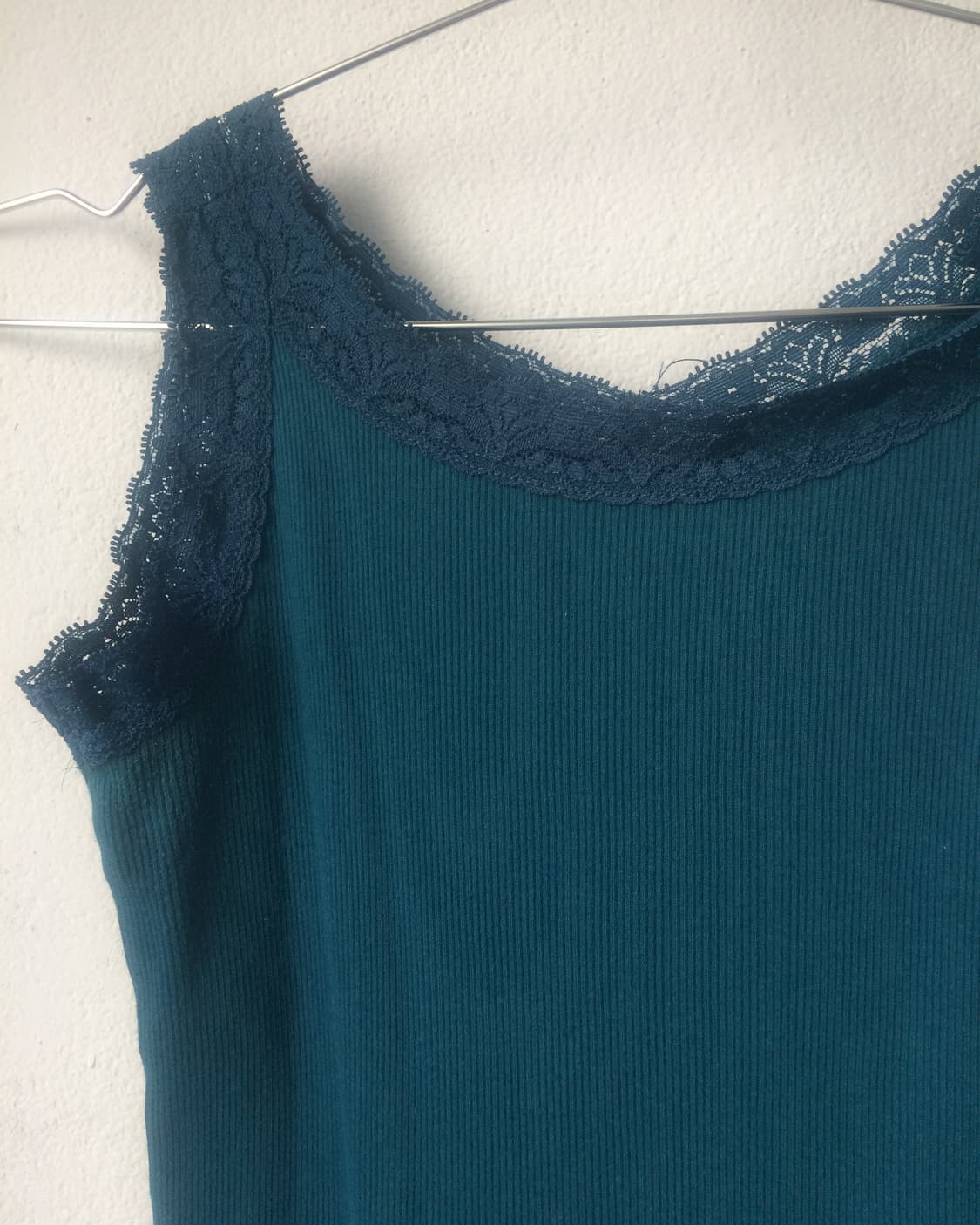 Lace trimming ribbed sleeveless 상품이미지4