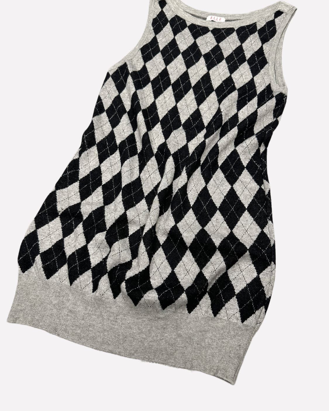 argyle knit sleeveless dress 상품이미지2