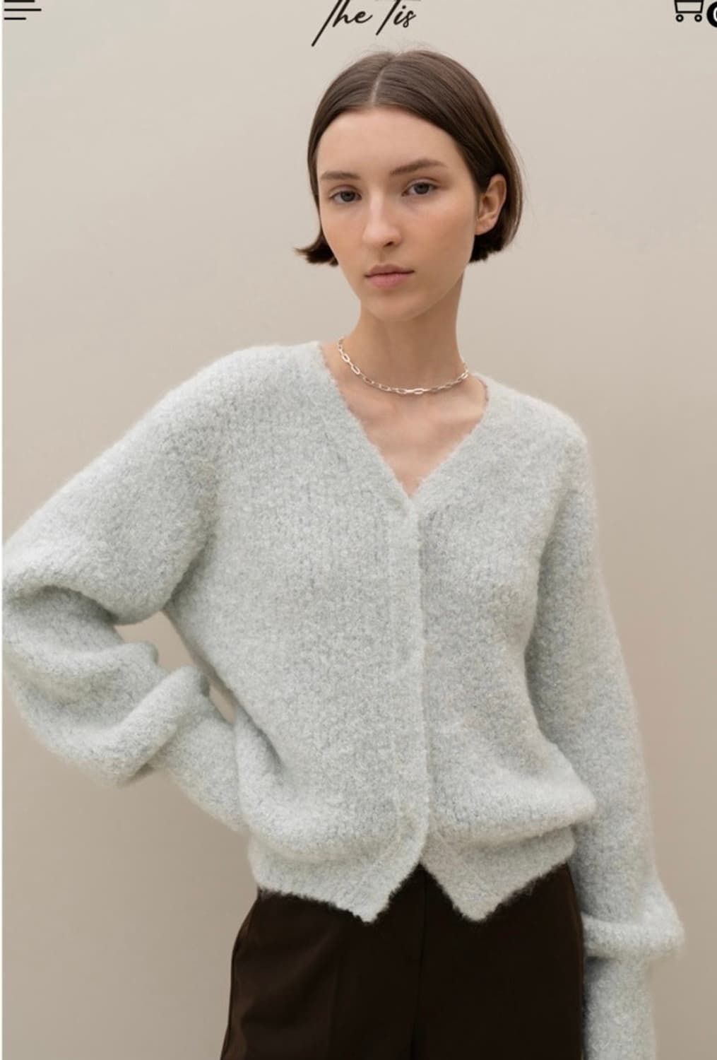 thetis 더티스 브이넥 모헤어 부클 니트 가디건 새상품 F 상품이미지4