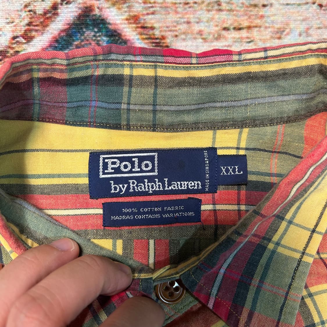 [2XL]폴로 랄프로렌 옐로우 체크 워크셔츠 상품이미지4