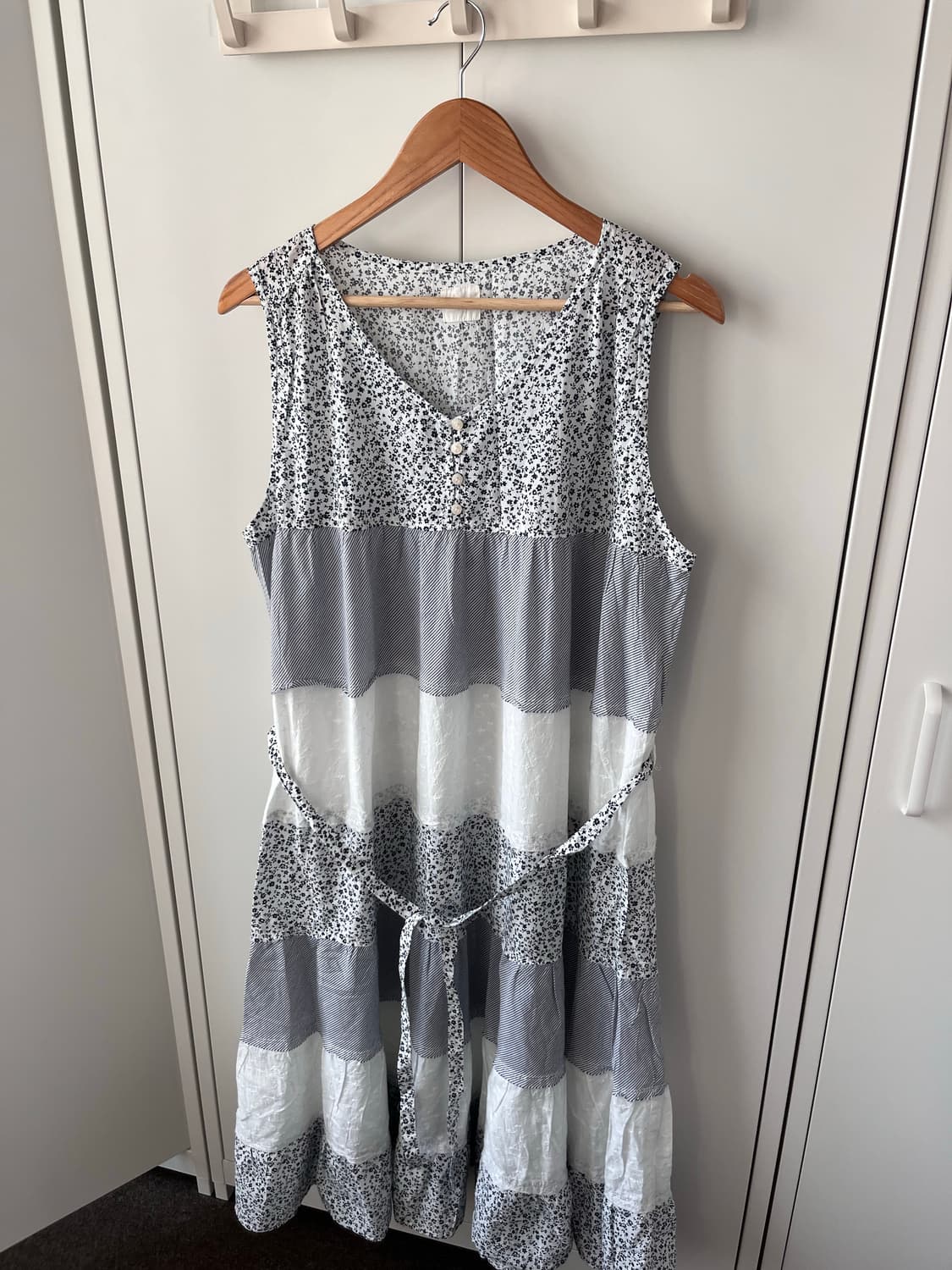 Claire 잔꽃 패치워크 스즈코 나시 롱 원피스 상품이미지7