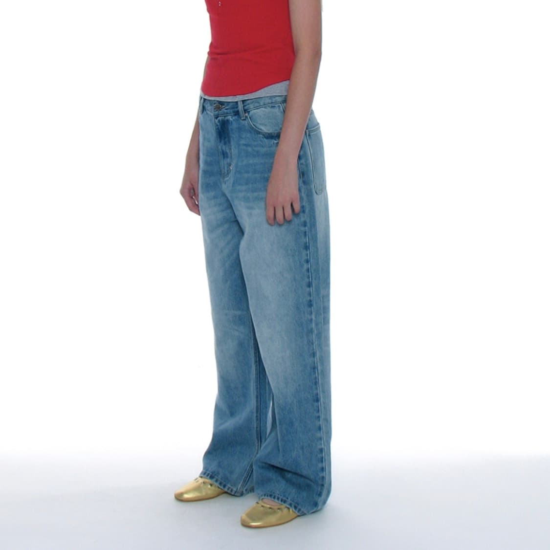 파르티멘토 우먼 로우라이즈 와이드 데님 팬츠 상품이미지2