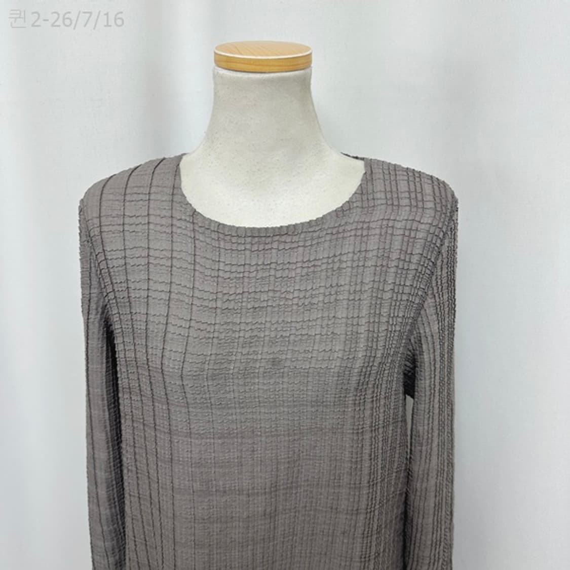 플리츠미 여자 스판짱 주름 롱티셔츠 원피스 FREE 
 상품이미지2