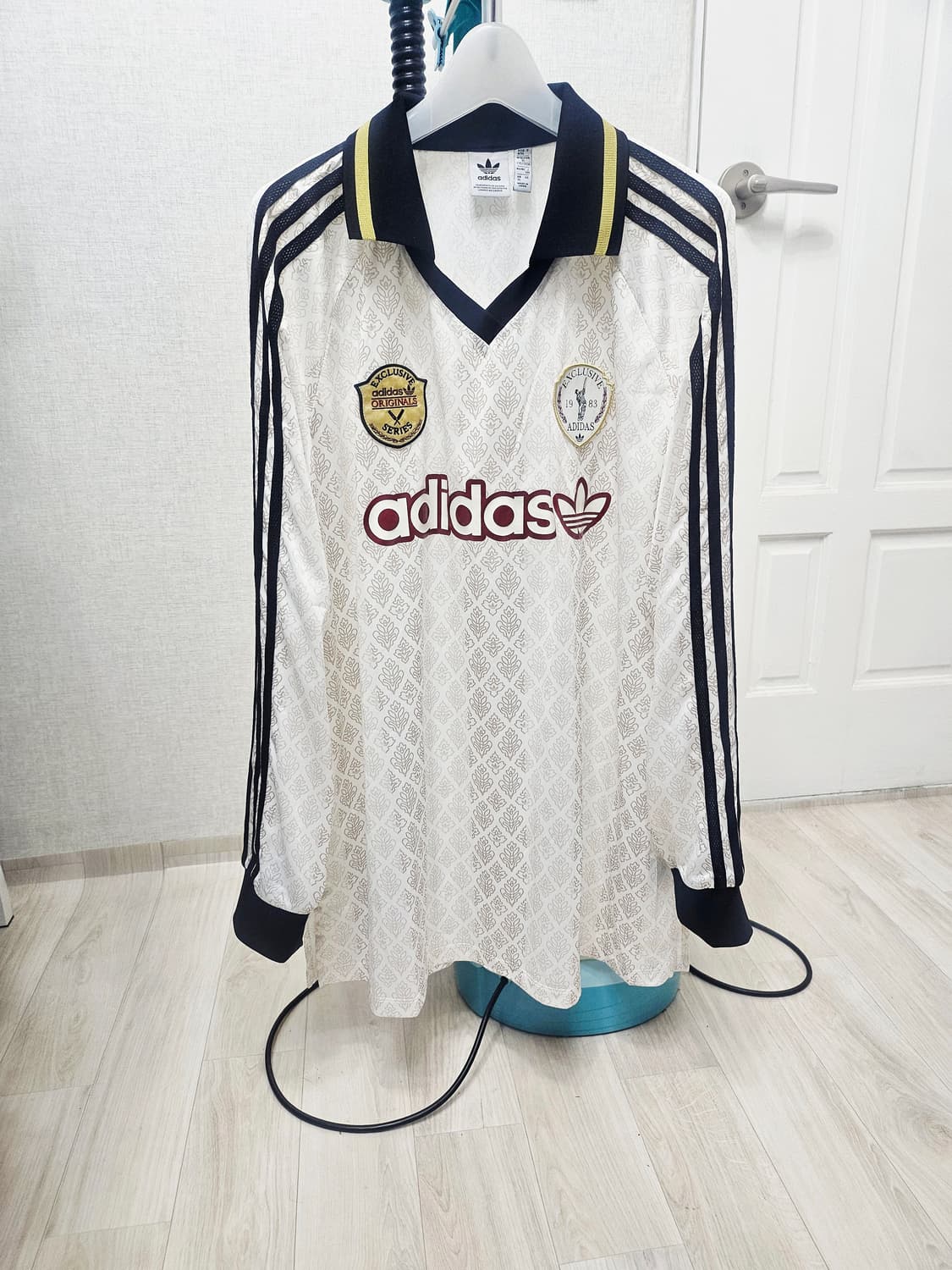 (105~110)XL☆초대장급☆ 아디다스 레트로스포츠크리켓 롱슬리브긴팔티 상품이미지1