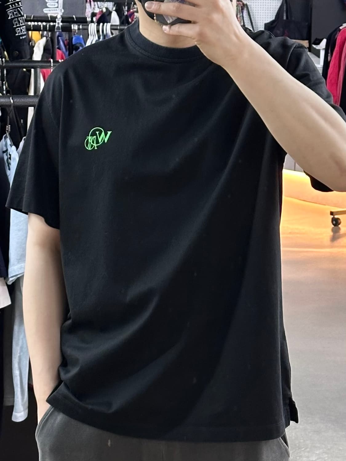 🔥우영미(Wooyoungmi) 백로고 반팔 티셔츠 블랙 WYM 로고🔥 상품이미지1
