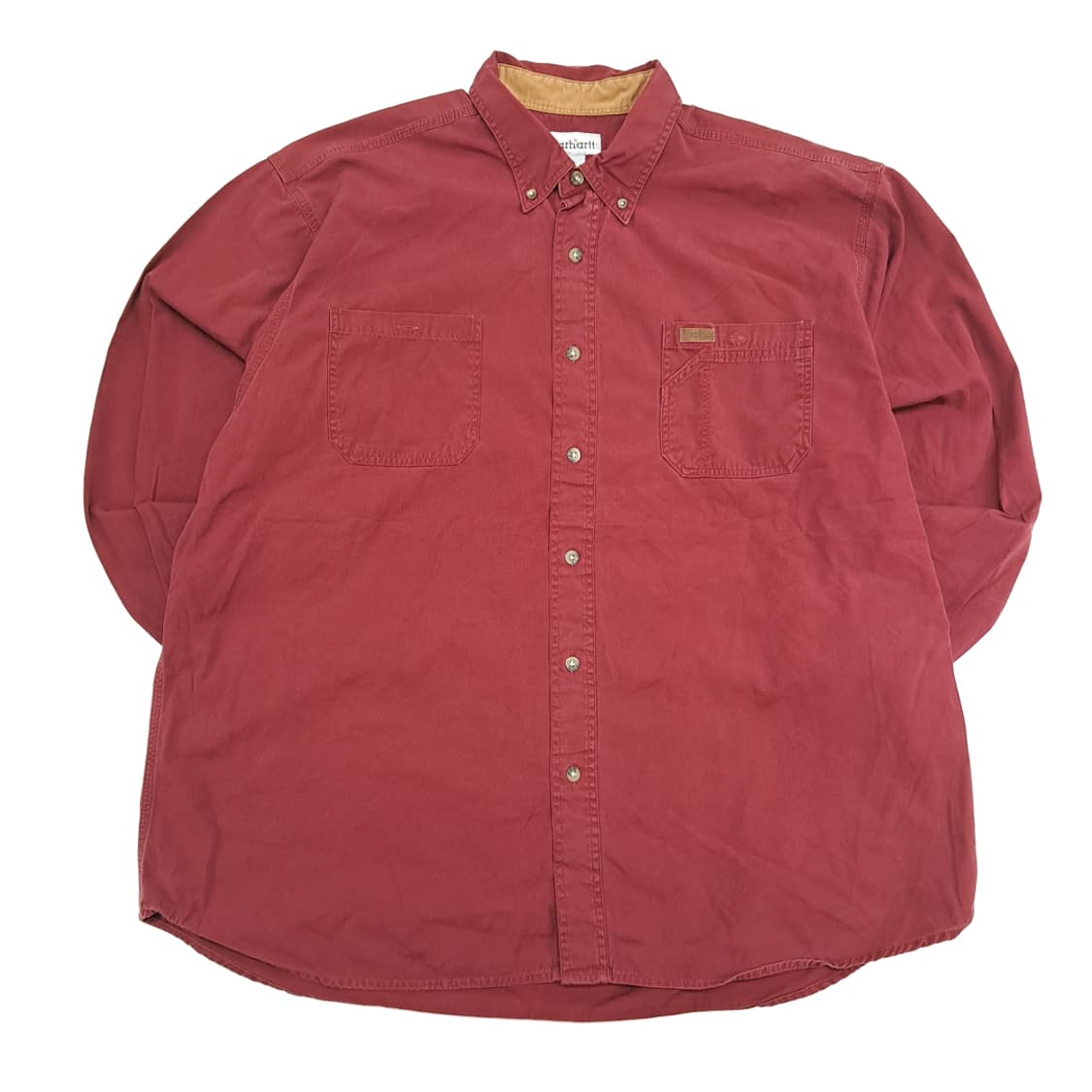CN671 2XL 칼하트 버건디와인 긴팔 워크 셔츠 남방 상품이미지1