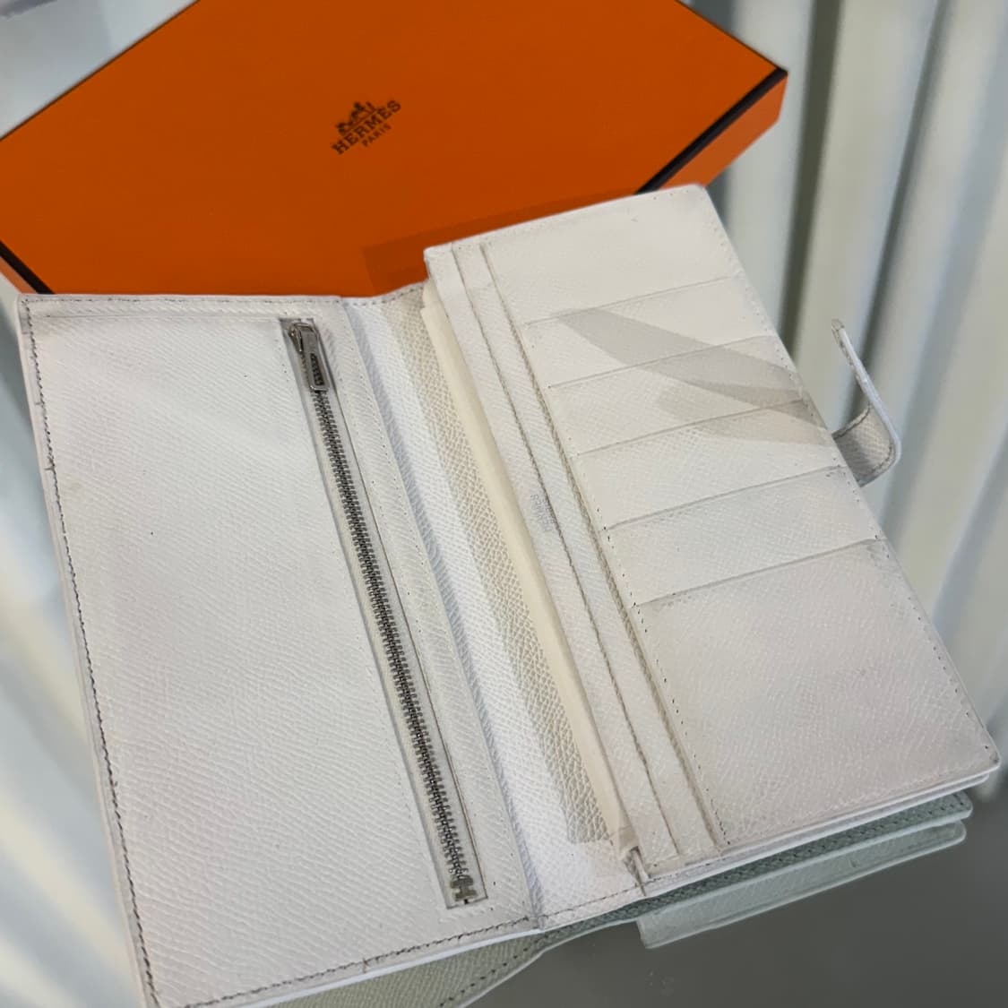 에르메스 베안 화이트 앱송 은장 장지갑  상품이미지8
