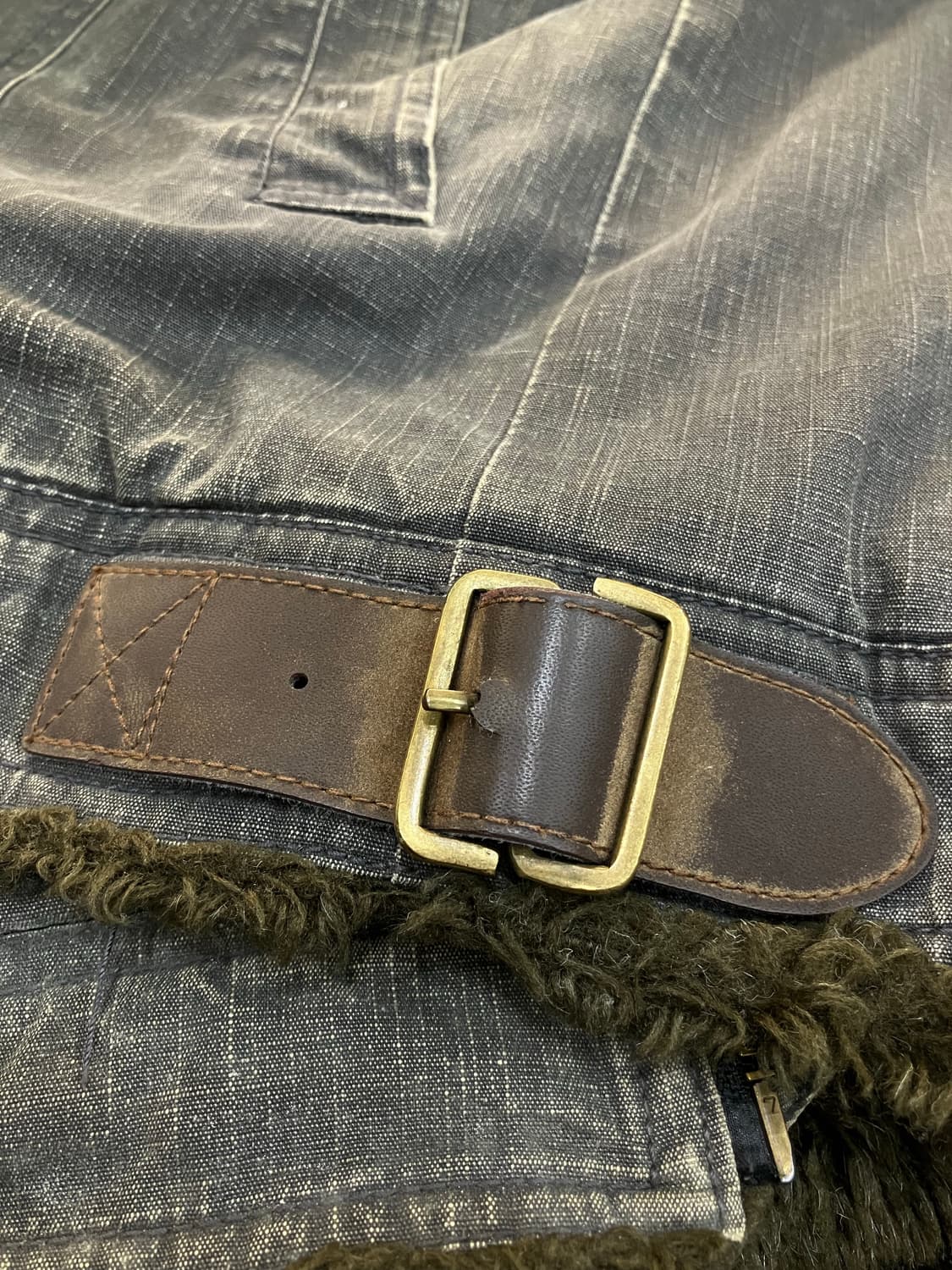 스미스 아메리칸 빈티지 워싱 퍼 하이넥 데님 자켓 L 상품이미지6