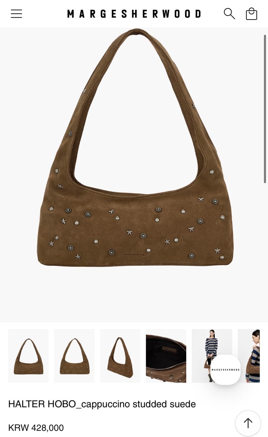 마지셔우드 HALTER HOBO_cappuccino studded sue 상품이미지1