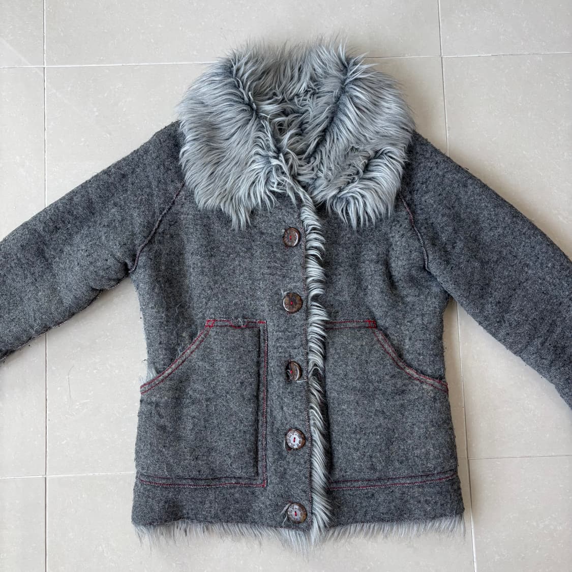 Xuly bët 슐리벳 1995 런웨이 컬렉션 그레이 퍼코트 상품이미지5