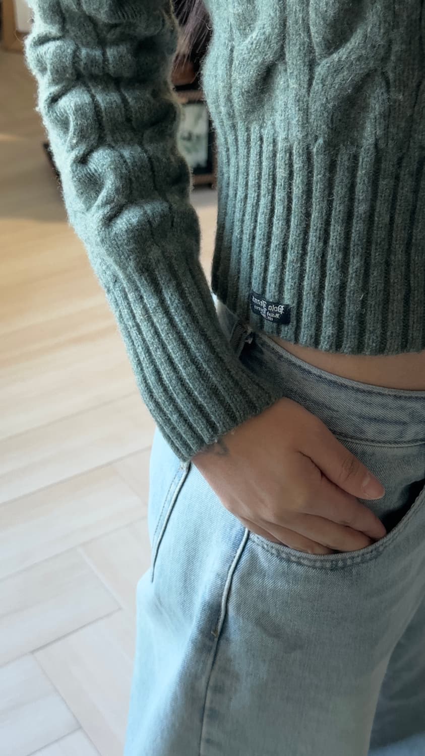 [POLO JEANS] Cable Knit Shawl Collar Car 상품이미지4