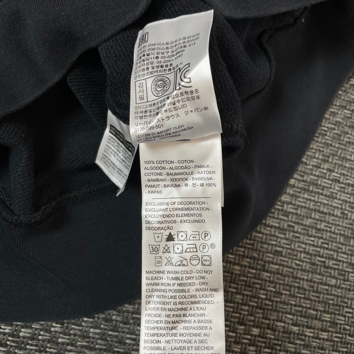 리바이스 블랙 블루 레드 멀티배색 후드집업 M 상품이미지7