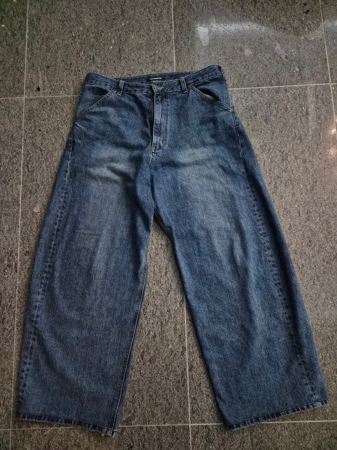 와이드커브드 워시드 블루 데님 상품이미지2