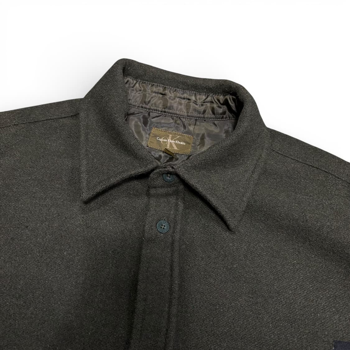XL 캘빈클라인 CK 카키스 원포켓 울 셔츠 상품이미지3