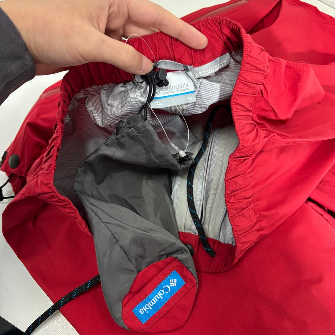 M 컬럼비아 레드 바막재질 나일론 옴니테크 방풍등산팬츠 상품이미지4