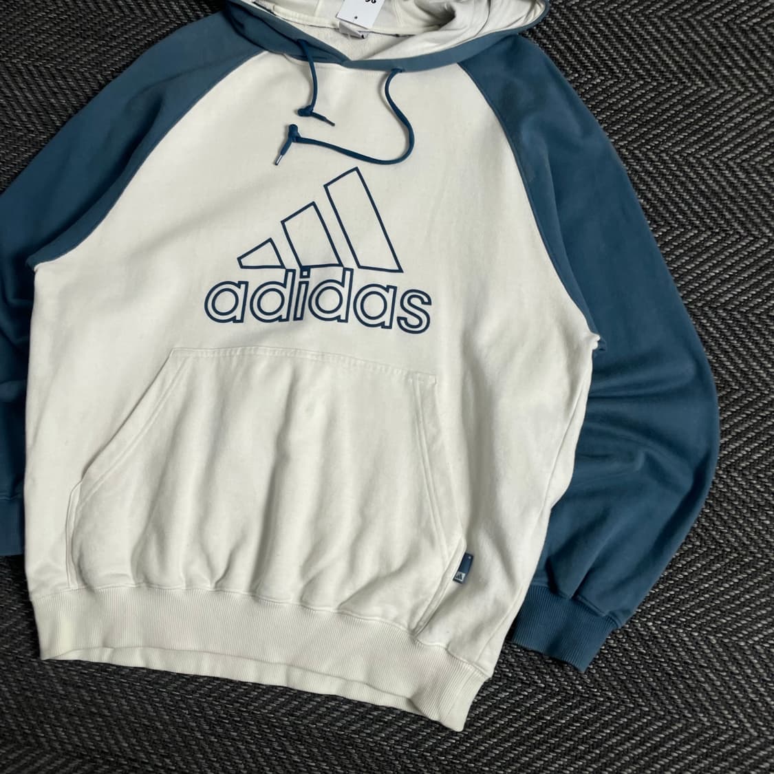 00s 아디다스 빅로고 배색 후드 티셔츠o 3436 상품이미지2