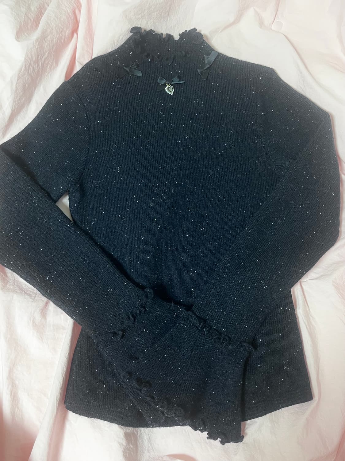 로지타 리본 멜로우 스텐드 넥 니트 양산형 지뢰계 일브 마즈 리즈리사 상품이미지2