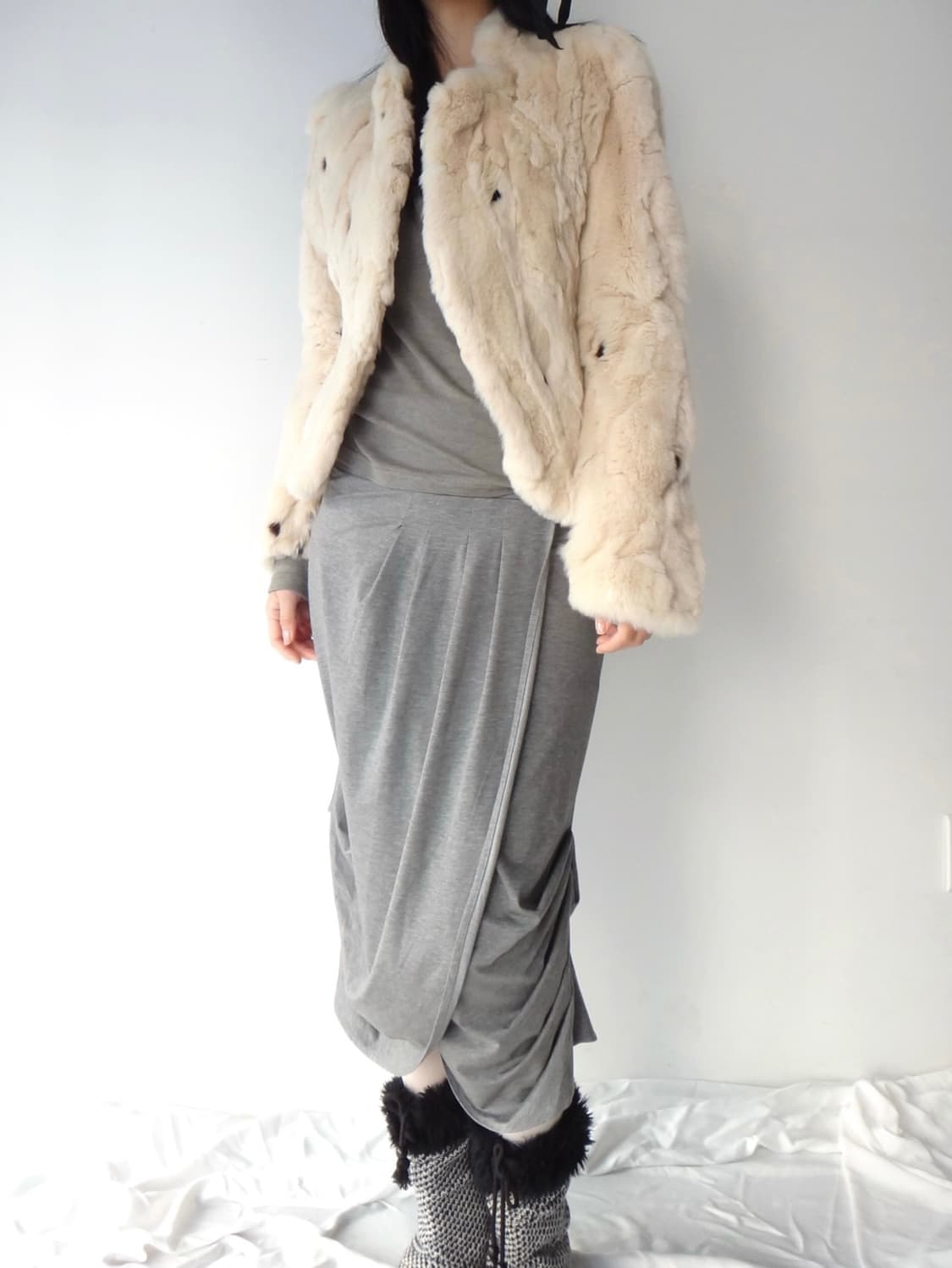 Milk rabbit fur jacket / ivory 상품이미지6