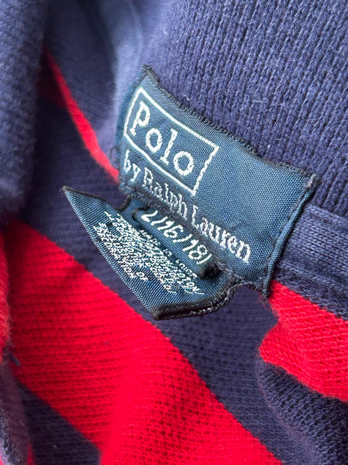 *Rare* 2000s 폴로 레드&네이비 스트라이프 카라 롱슬리브 상품이미지3