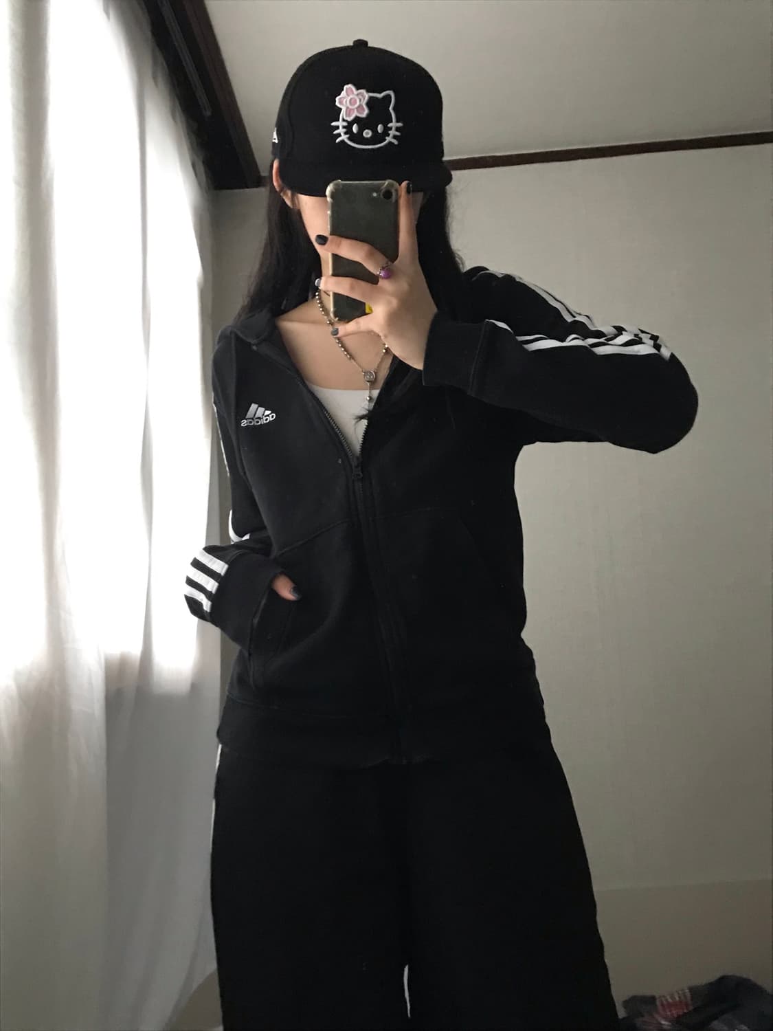 아디다스 블랙 삼선 후드집업 상품이미지4