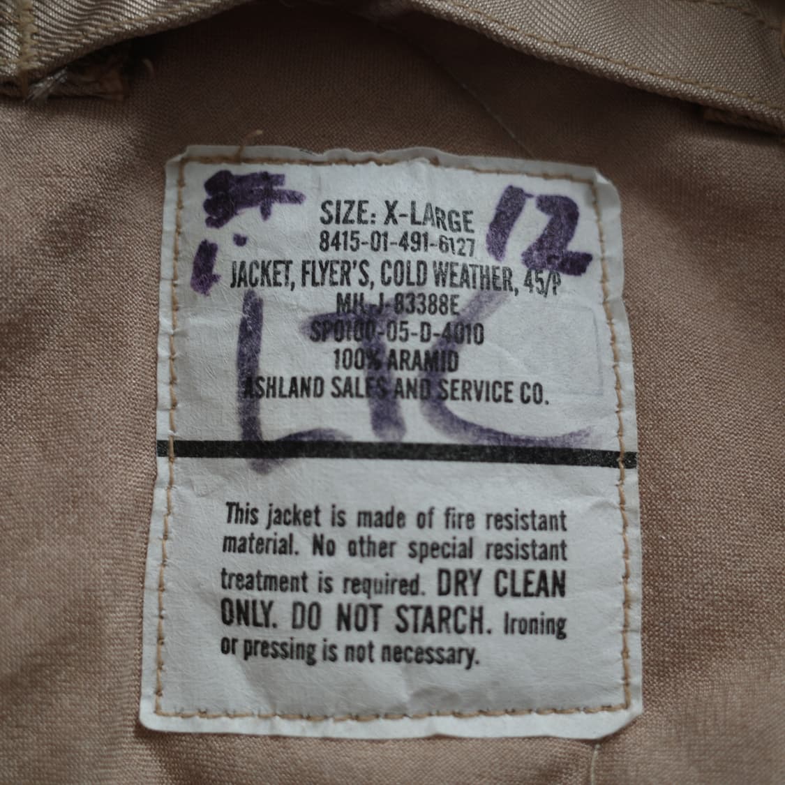 미공군 usaf 오리지널 CWU-45/P 아라미드 플라이트 자켓 (XL) 상품이미지6