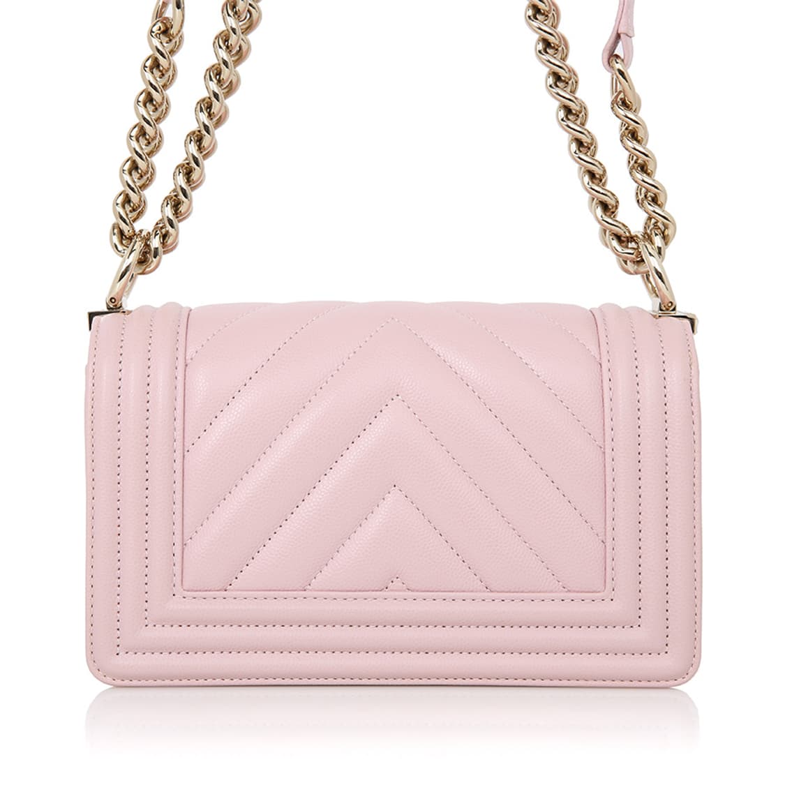 샤넬 캐비어 보이 스몰 플랩백 핑크 체인 크로스 A67805 상품이미지5