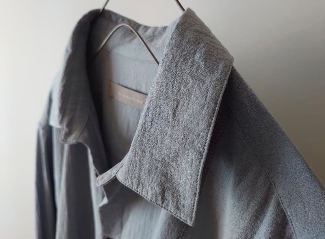 YUTAMATSUOKA noil silk broad long shirt 상품이미지9
