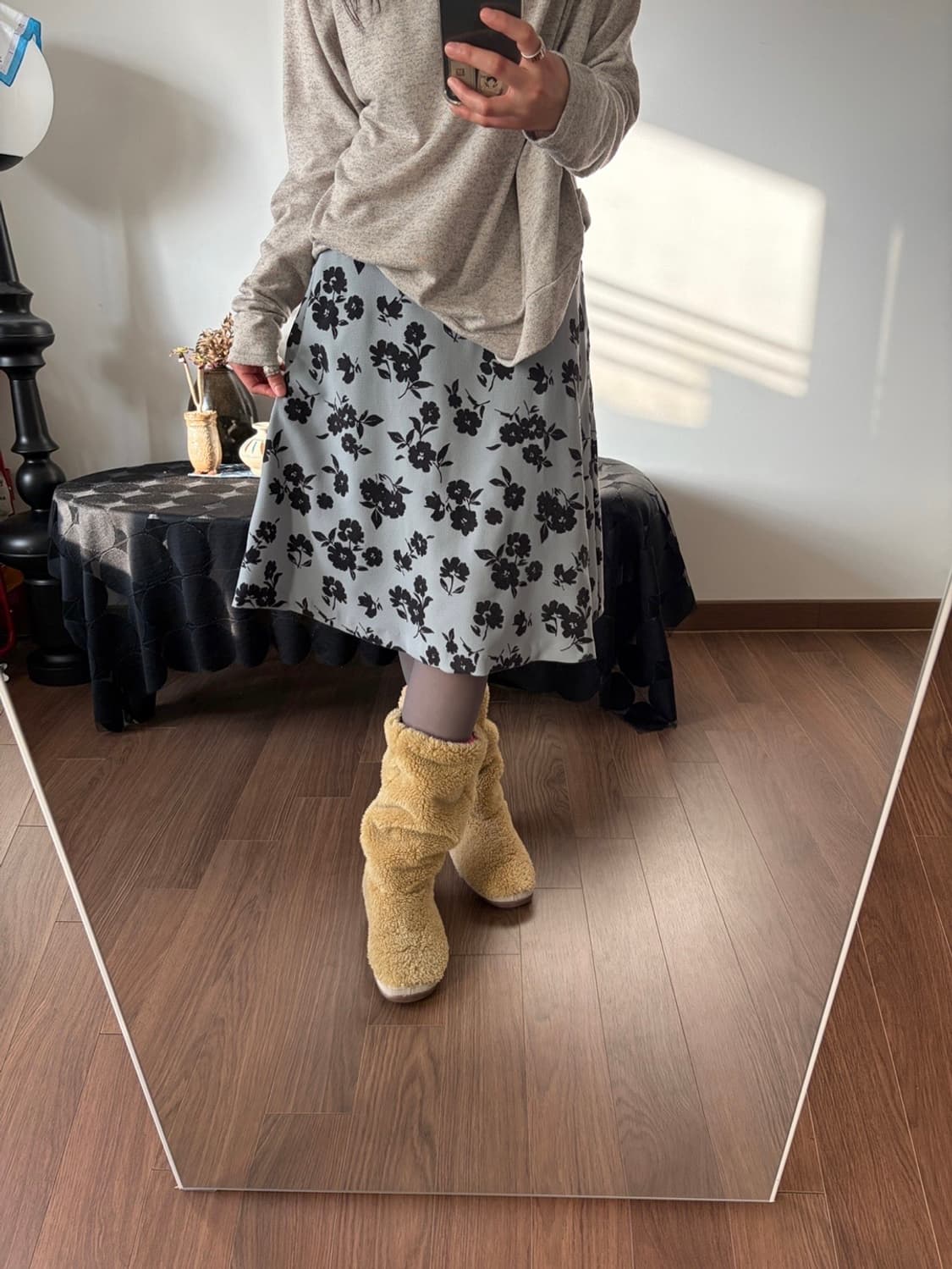 flower patterned midi skirt 상품이미지2