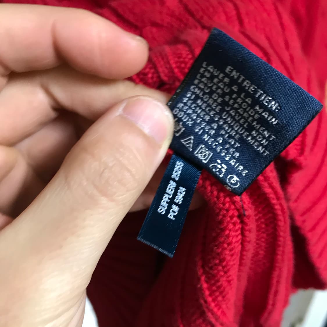 폴로 빨강 브이넥 여성니트 상품이미지5