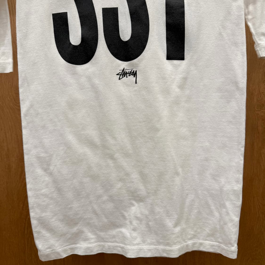 스투시 7부 티셔츠 전후면 레터링 빅로고 프린팅 디테일 화이트 상품이미지5