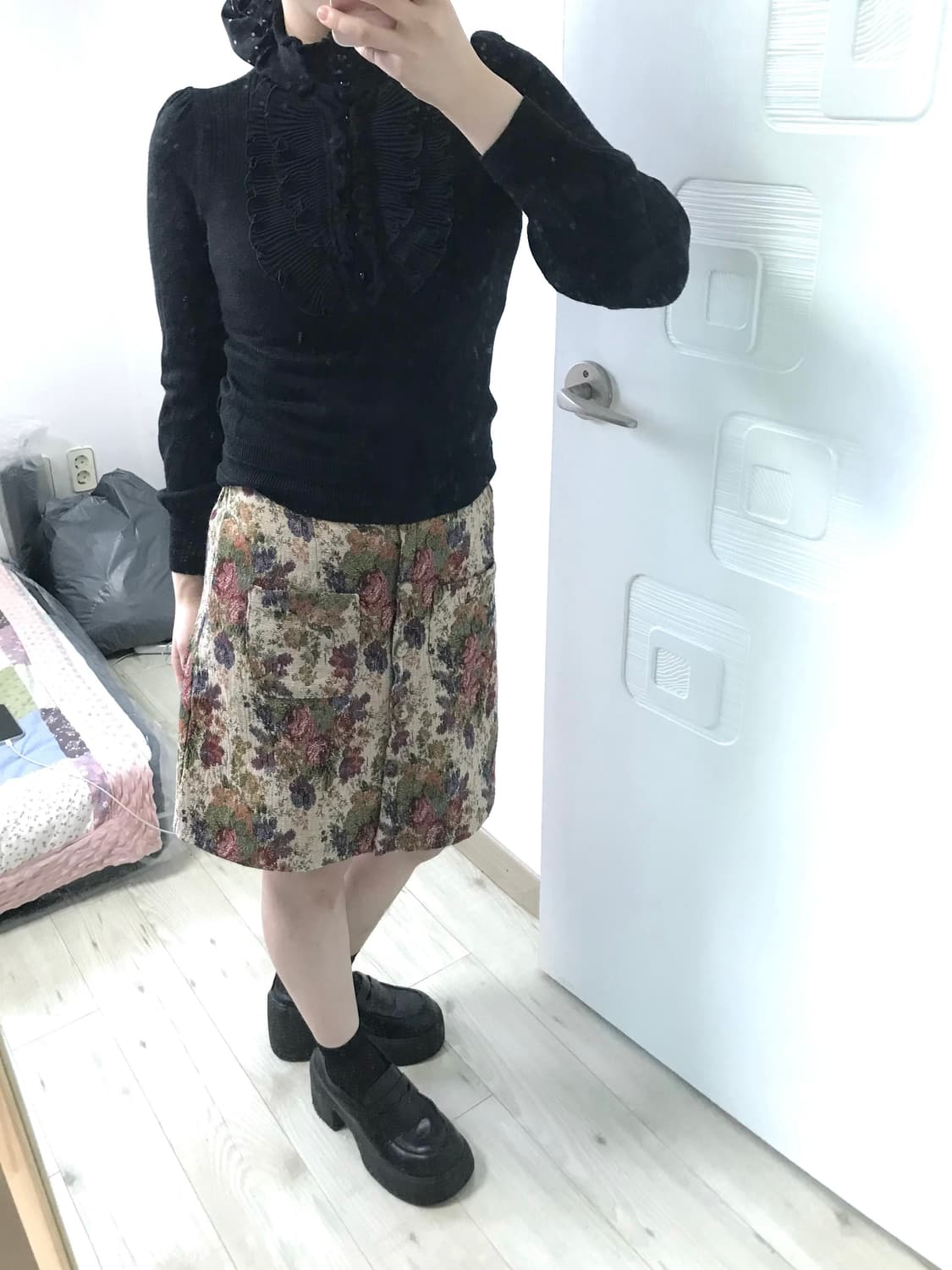 jacquard flower skirt 상품이미지3