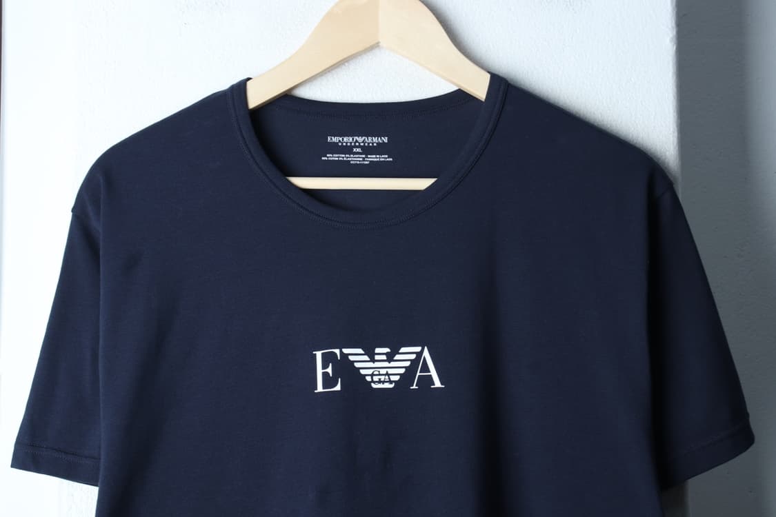 (2XL) 아르마니 반팔 티셔츠 빅사이즈 스몰로고 네이비-H33525 상품이미지3