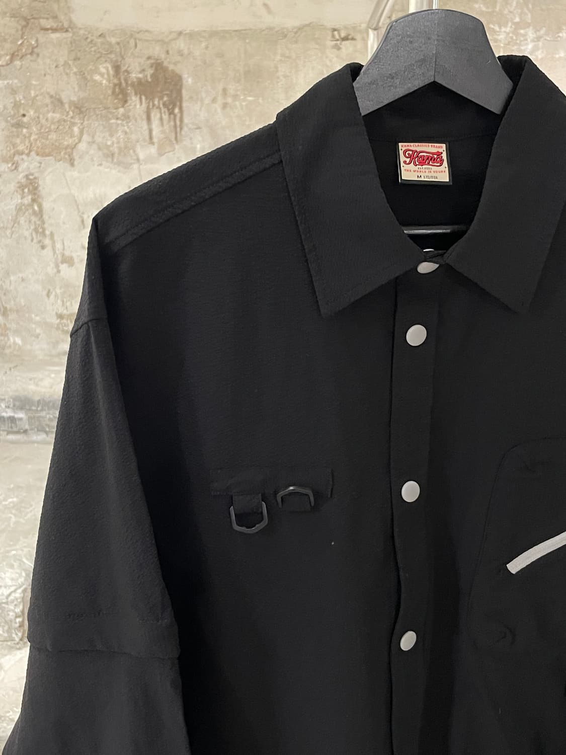 kama 블랙 디테쳐블 슬리브 시어서커 셔츠 상품이미지2