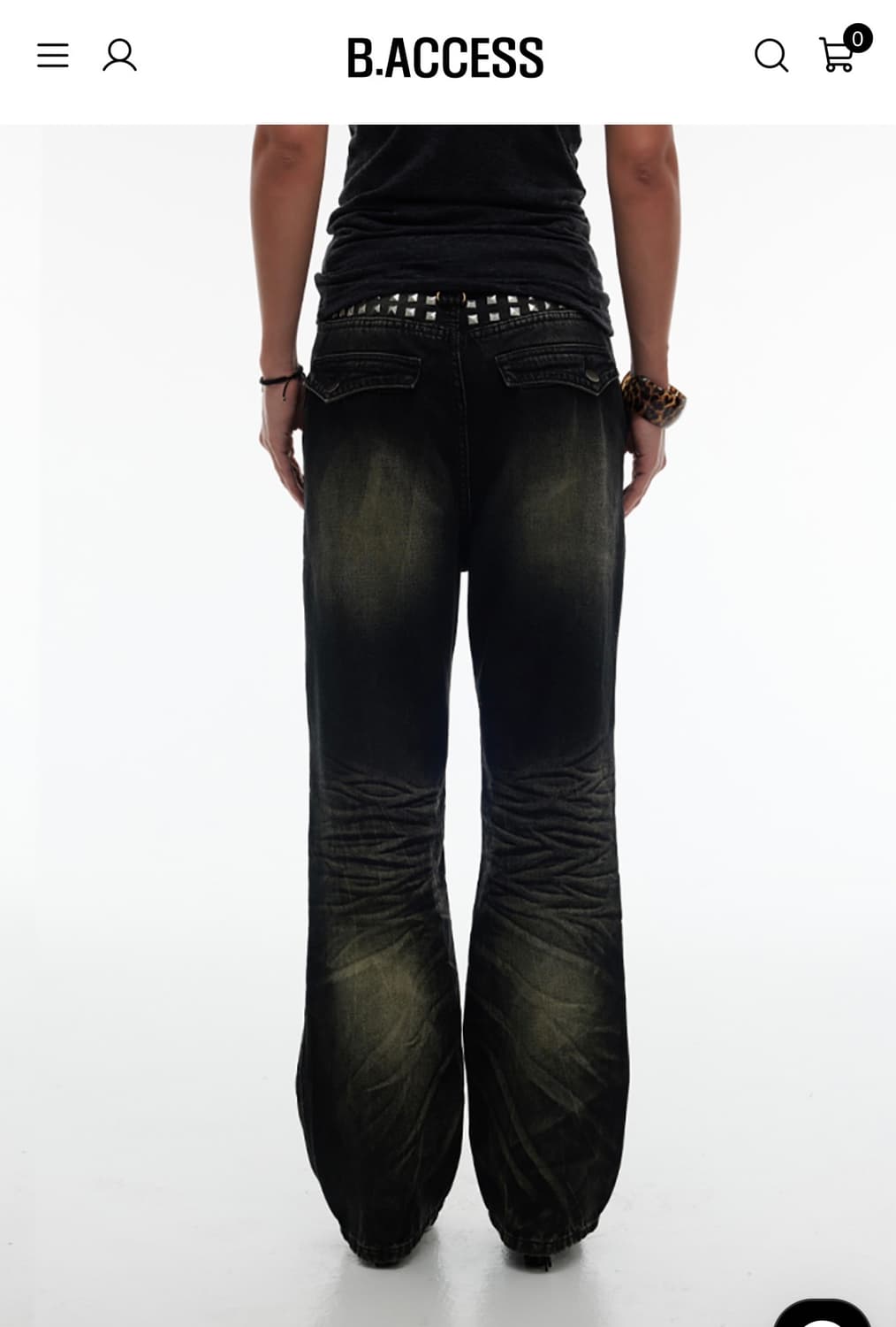 스크래치 워싱 데님 팬츠 상품이미지2