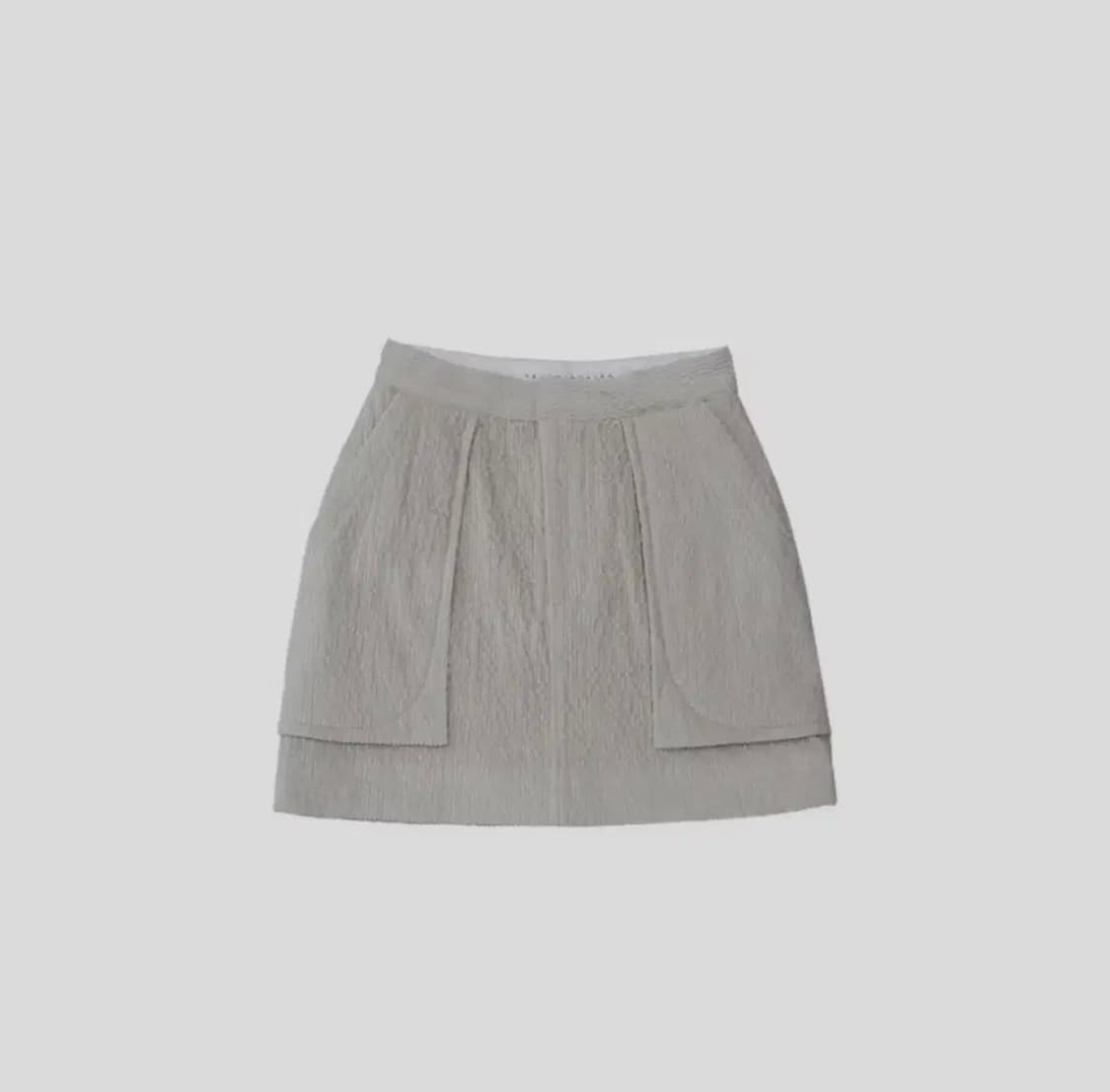 트리밍버드) Corduroy Mini Skirt Beige Gray M 상품이미지2